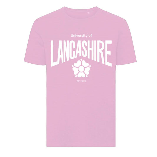 University of Lancashire Light Pink, Rose Logo, T-Shirt